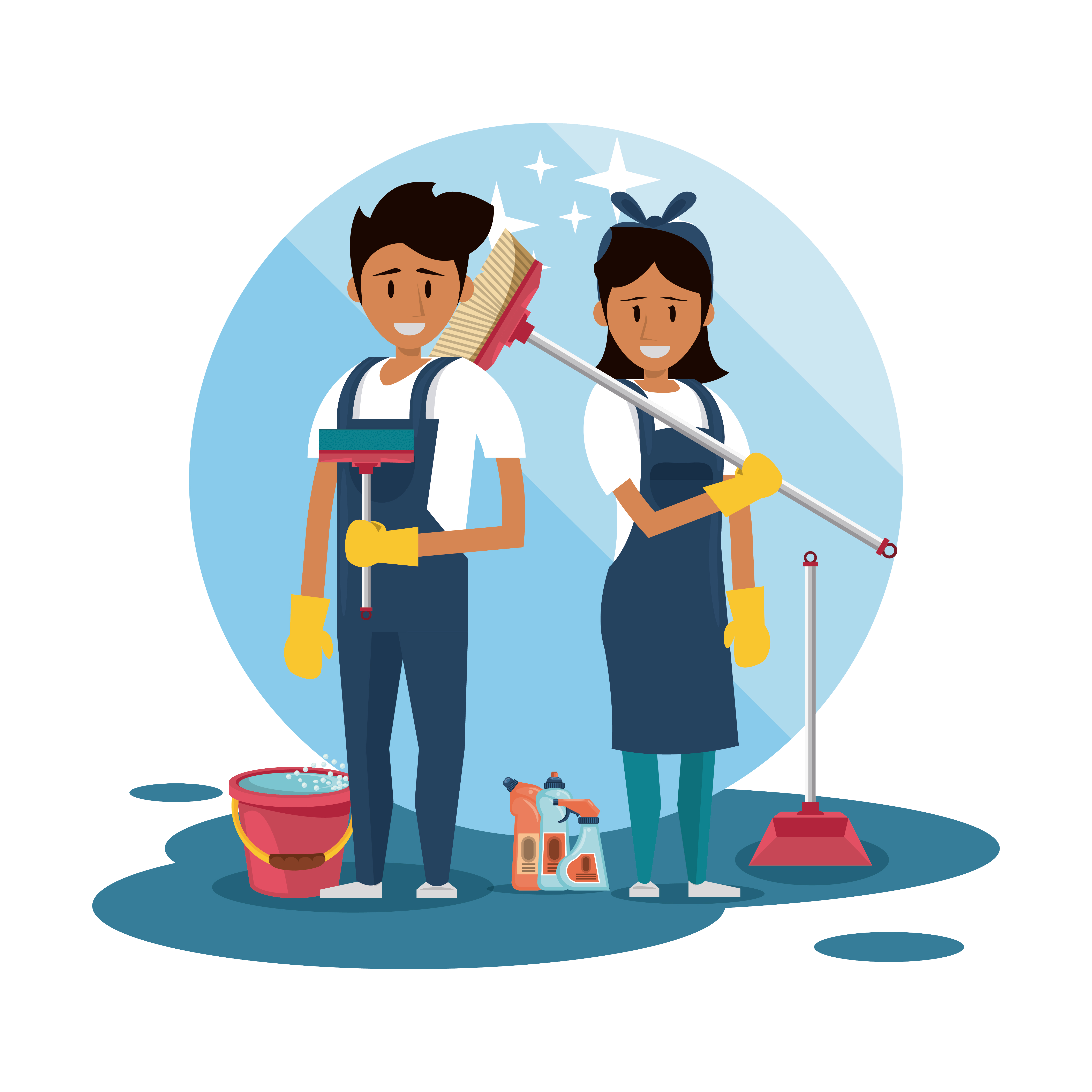 cleaning people